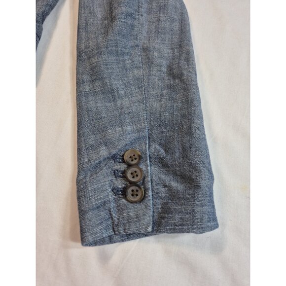 J.Crew Women's Blazer Size 0 Blue Cotton Lined Two-Button (65) - Picture 9 of 11